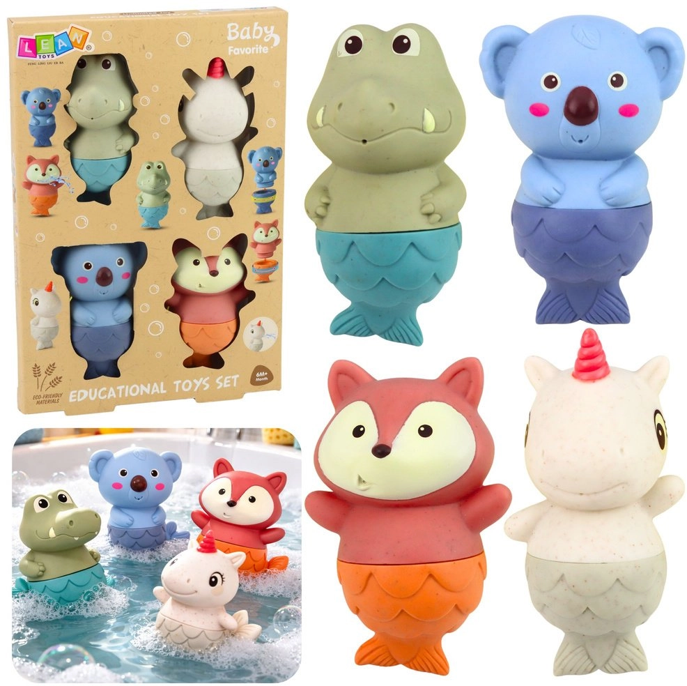 LeanToys Set of Bath Toys Animals