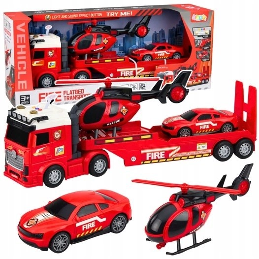 LeanToys Firefighter Rescue Set Truck Tow
