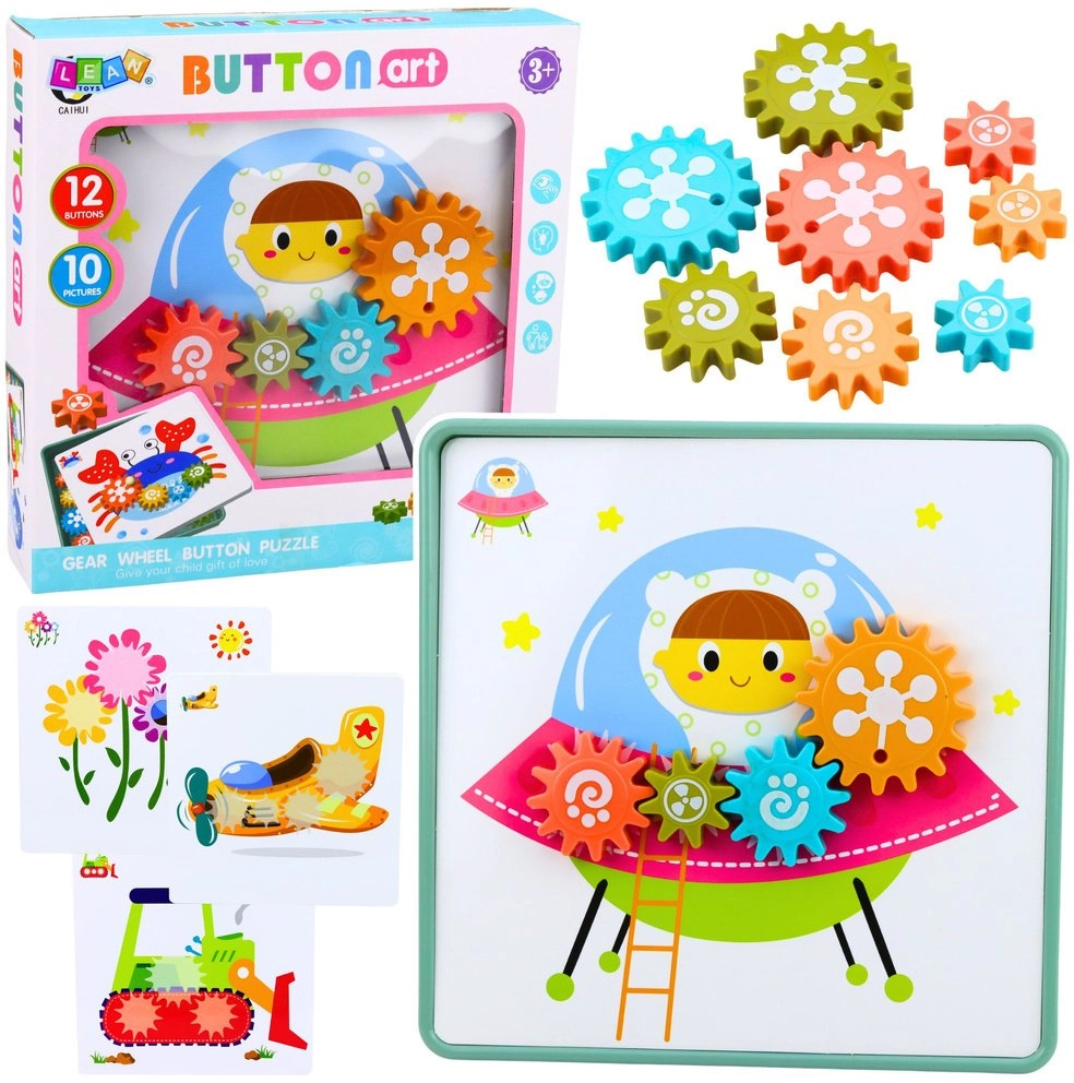 LeanToys Creative Geometric Puzzle Mosaic Gears