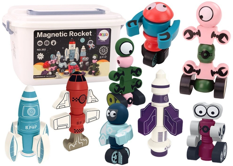 Klocki Magnetyczne Kosmos Rakieta Zestaw 56