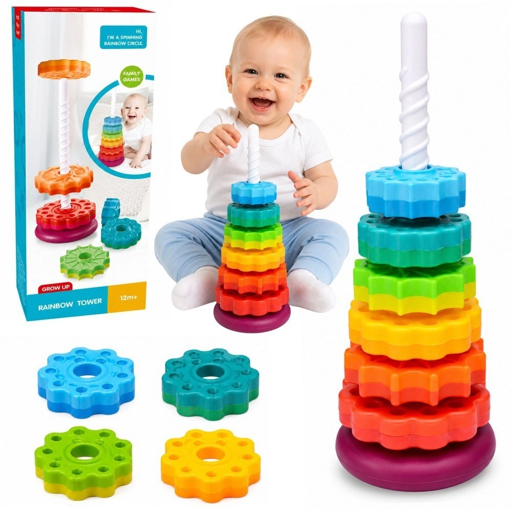 LeanToys Piramida Obrotowa Wieża Sorter Układanka