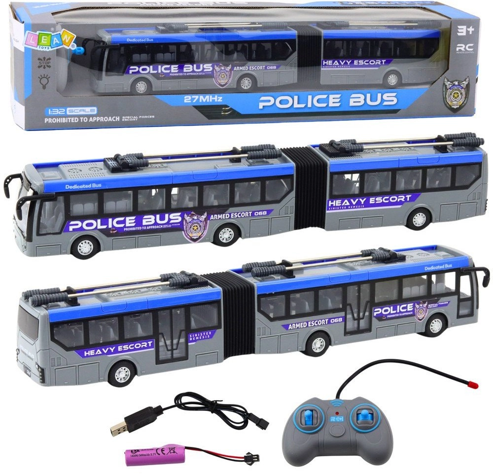 Autobus Policyjny Przegubowy Zdalnie Sterowany RC
