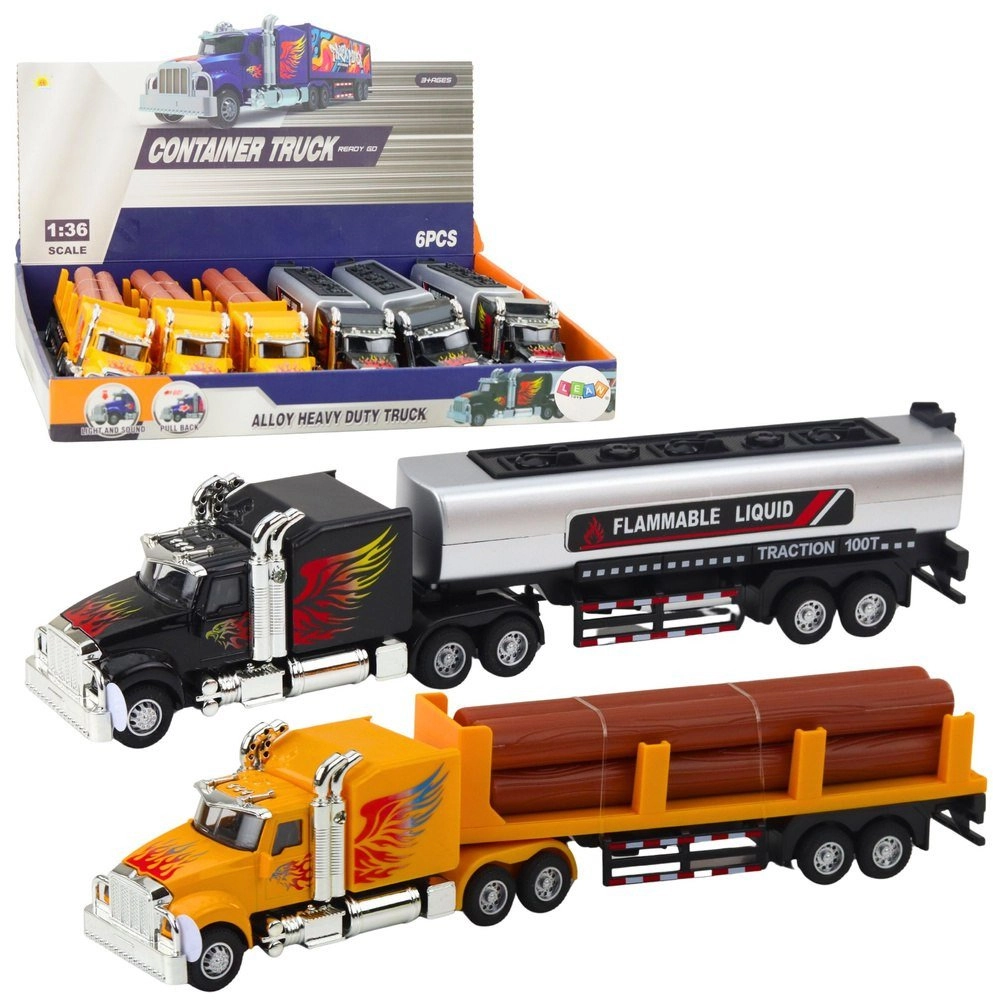 Truck Tanker Transport Wood Drive Pull-Back