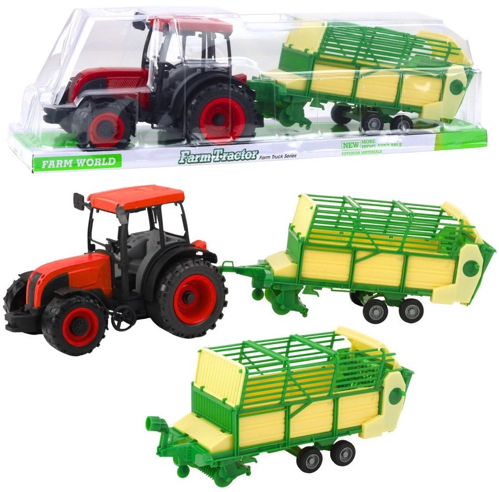Agricultural tractor with a green and