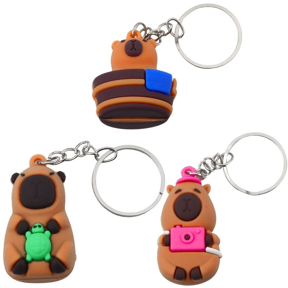 Keychain Pendant Capybara With Turtle Camera