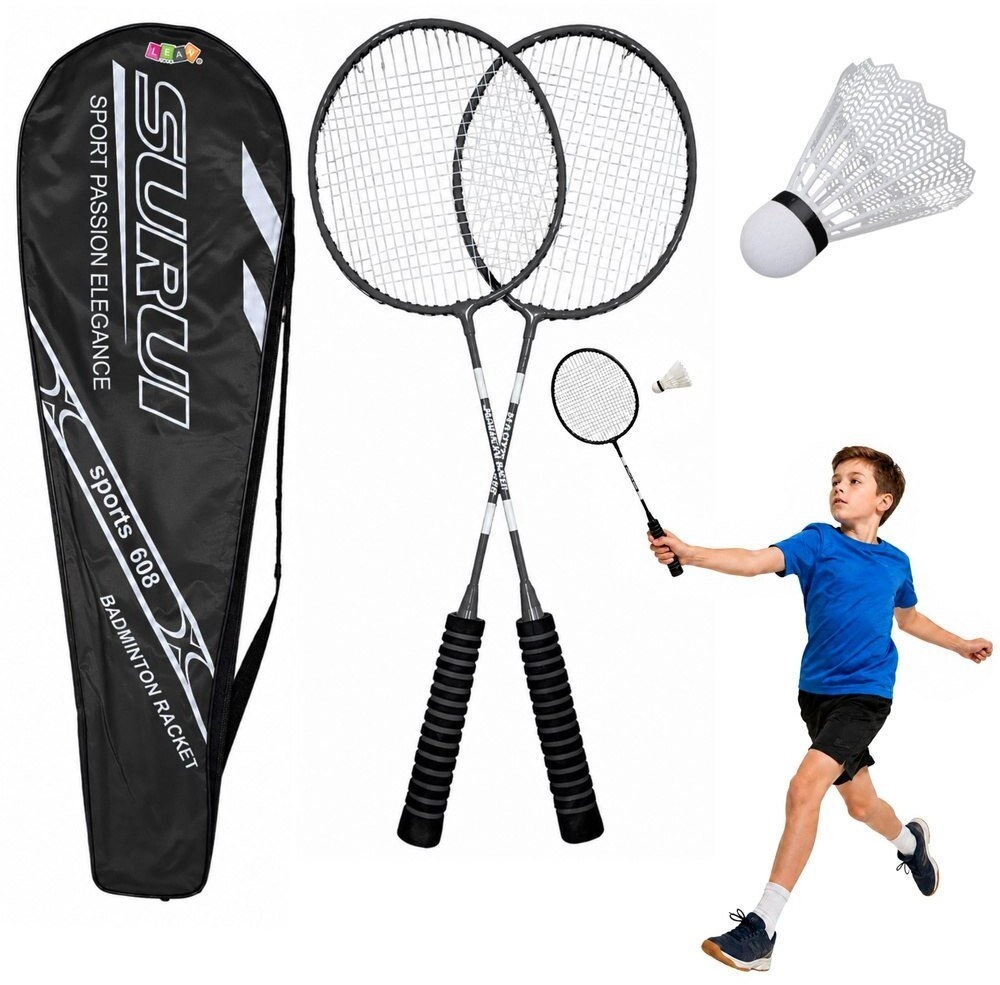 Badminton set with black cover 31922