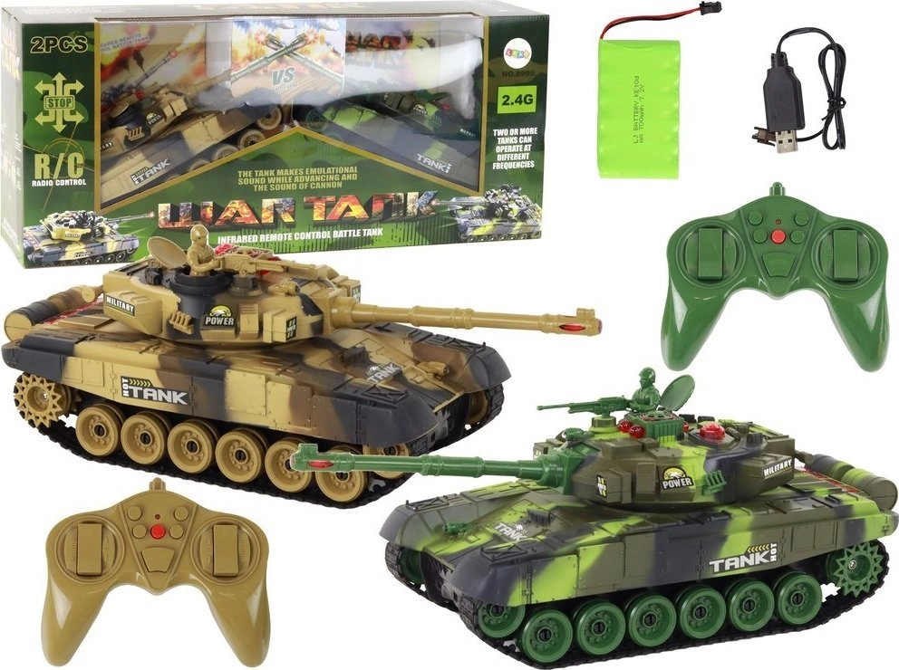 LeanToys Remote Controlled Fighting Tanks Set