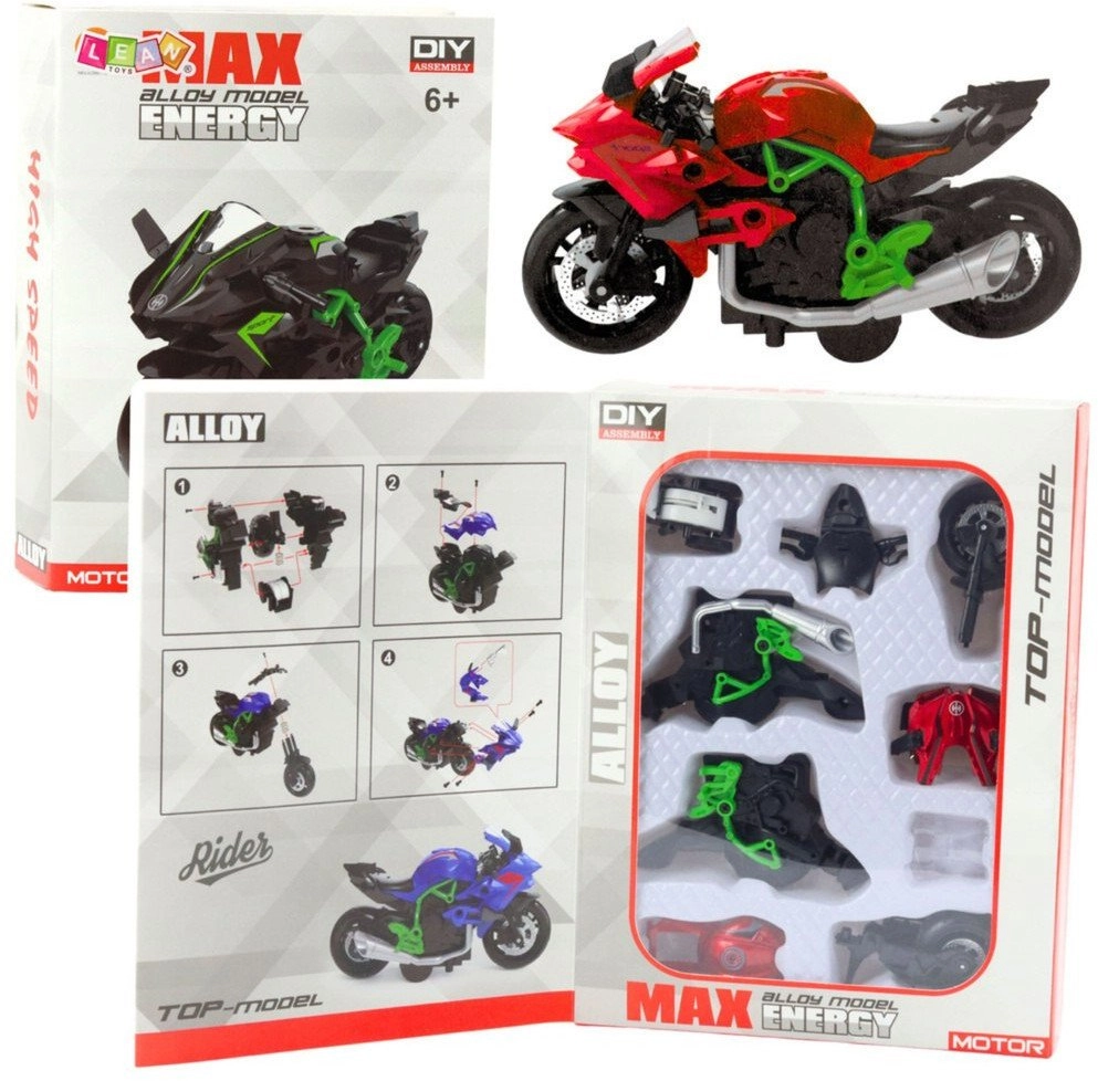 Lean Toys Motorcycle model 1:14 green-red