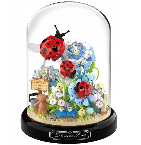 Construction Block Flower Arrangement With Ladybugs