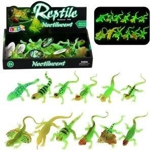 LeanToys Rubber Figurine Fluorescent Lizard Glowing