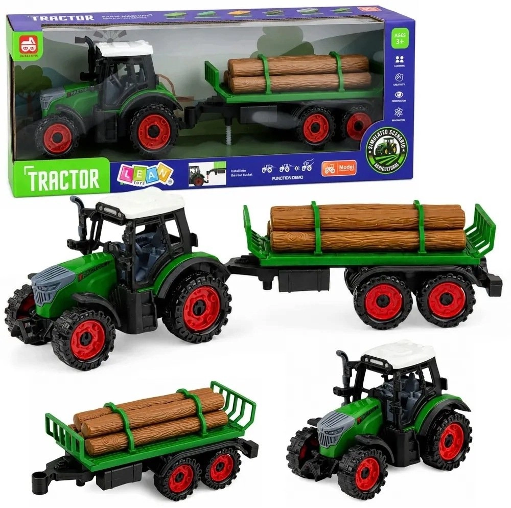 LeanToys Traktor Farmerski Rolniczy z Przyczepą