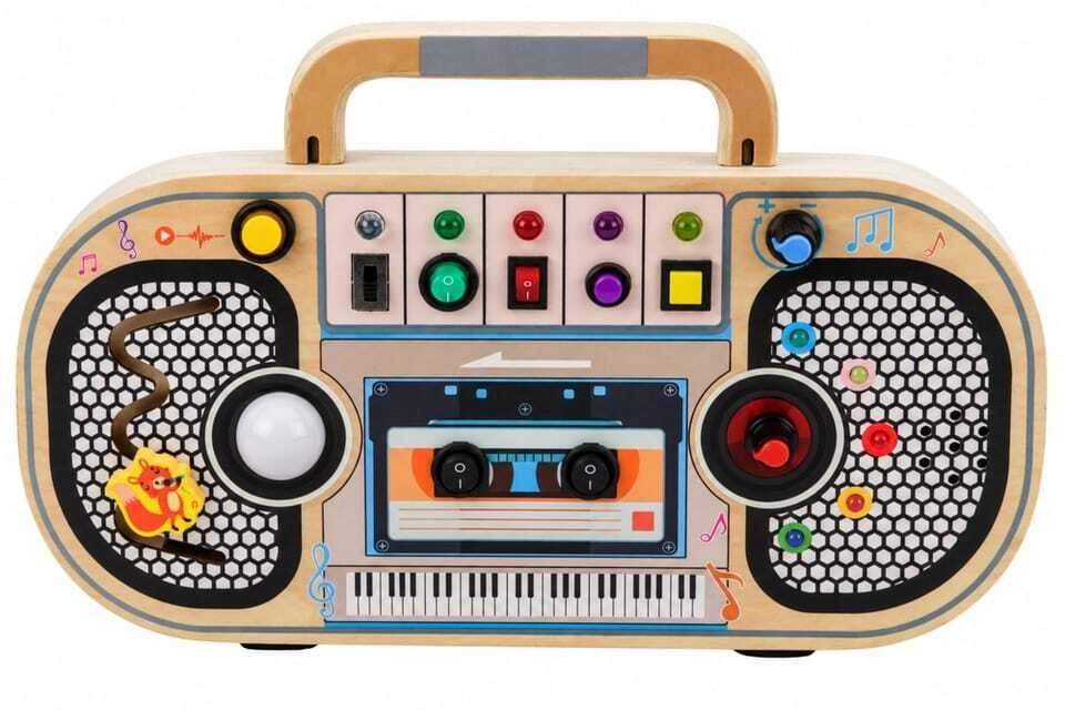 LeanToys Drewniane Radio Interaktywne Tablica Manipulacyjna