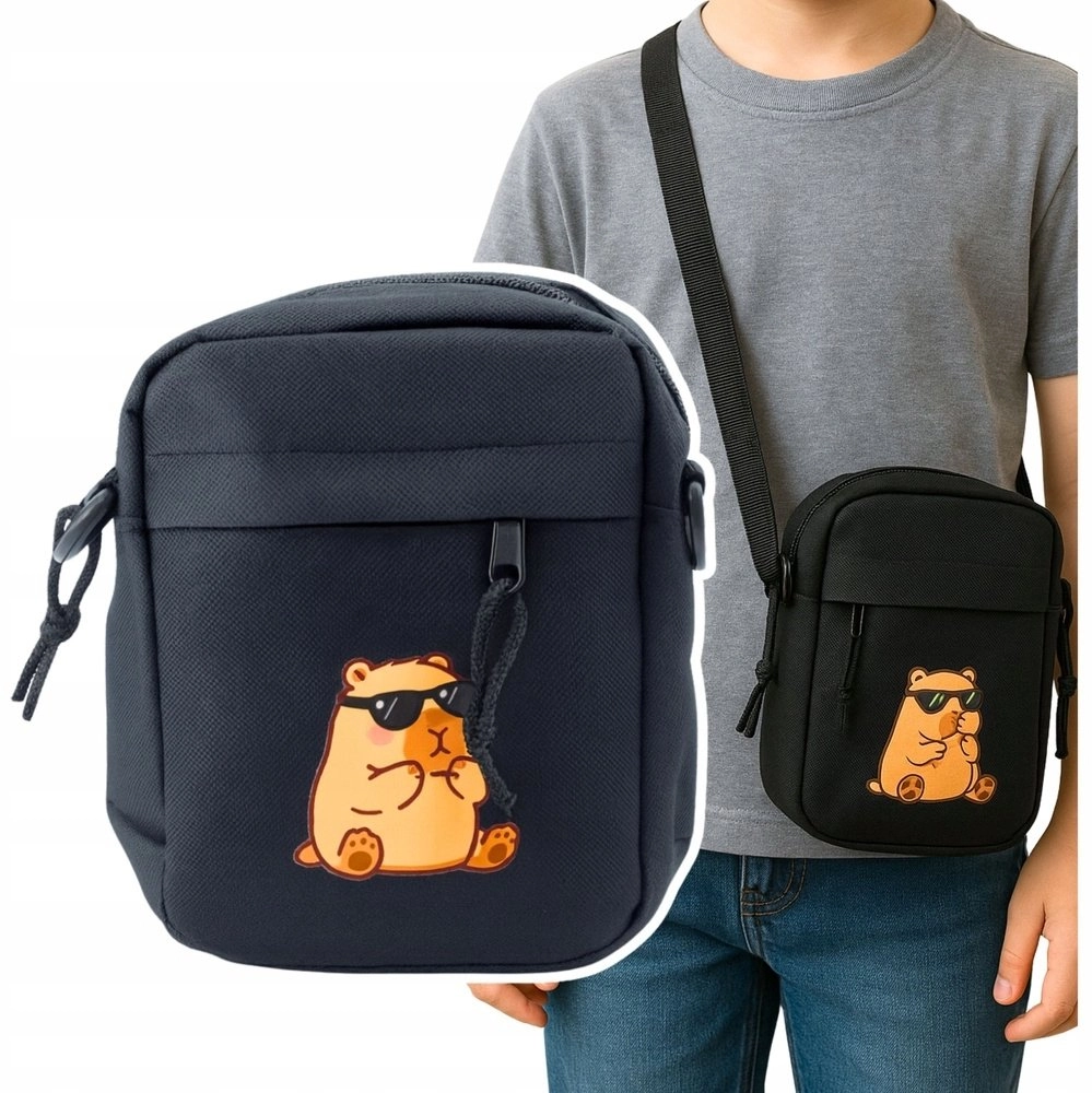 Capybara shoulder bag  black  19.5x14cm
