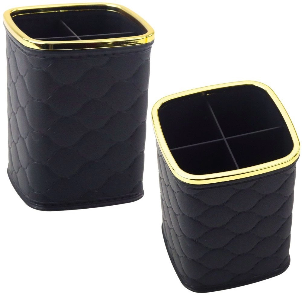Brush organizer with 4 compartments  black