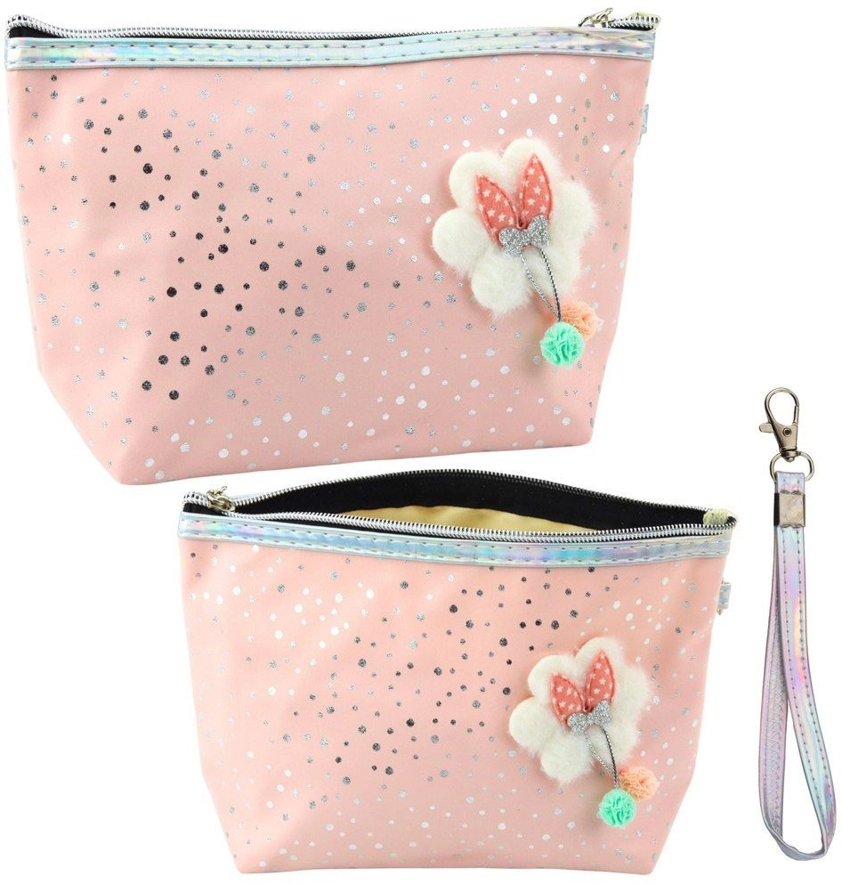 Pencil Case Cosmetic Bag Bow Shiny