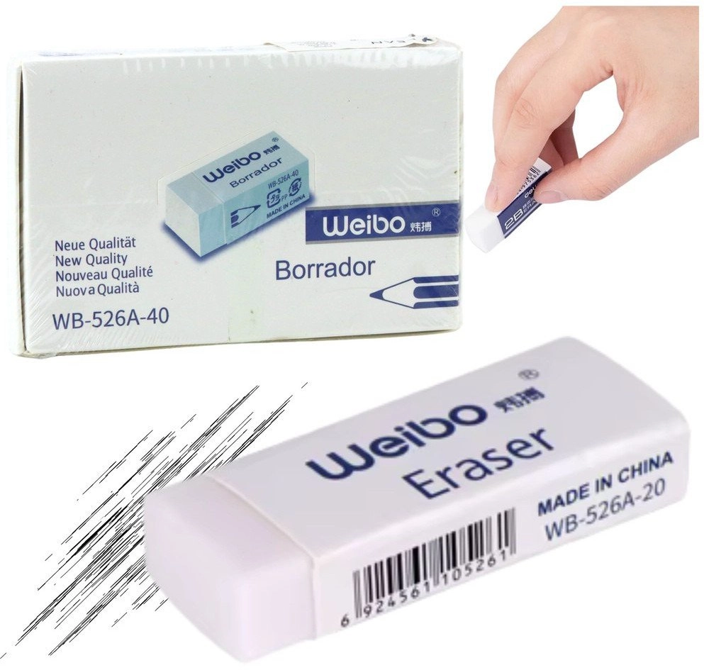 White School Office Eraser WB-526A-40 3