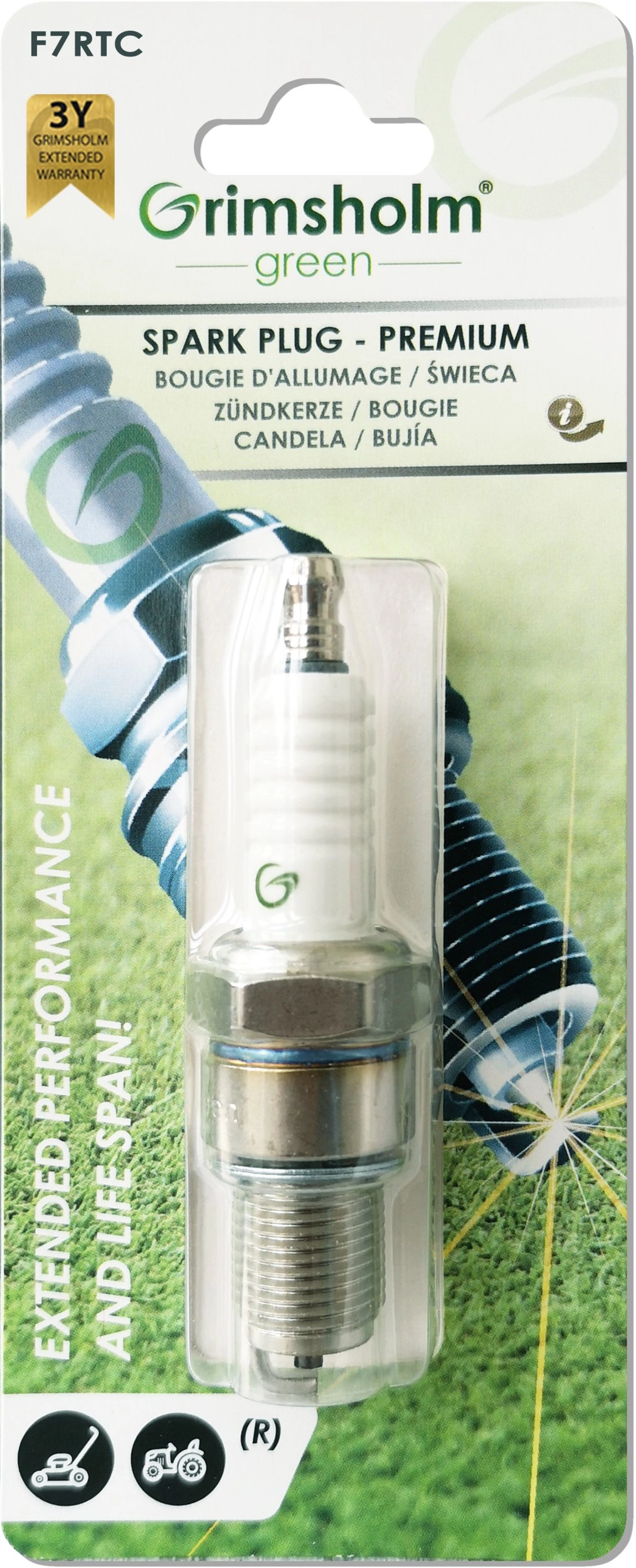 SPARK PLUG F7RTC LAWNM/TRACTO RESIST 1PC