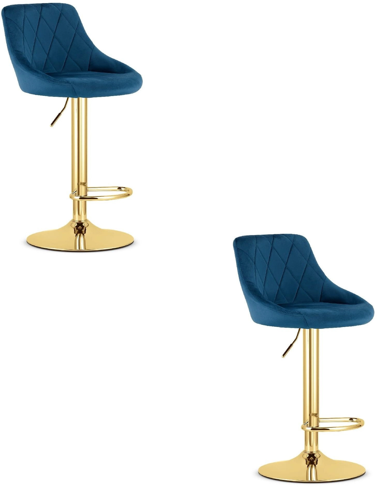 Upholstered kitchen stool  navy blue  with