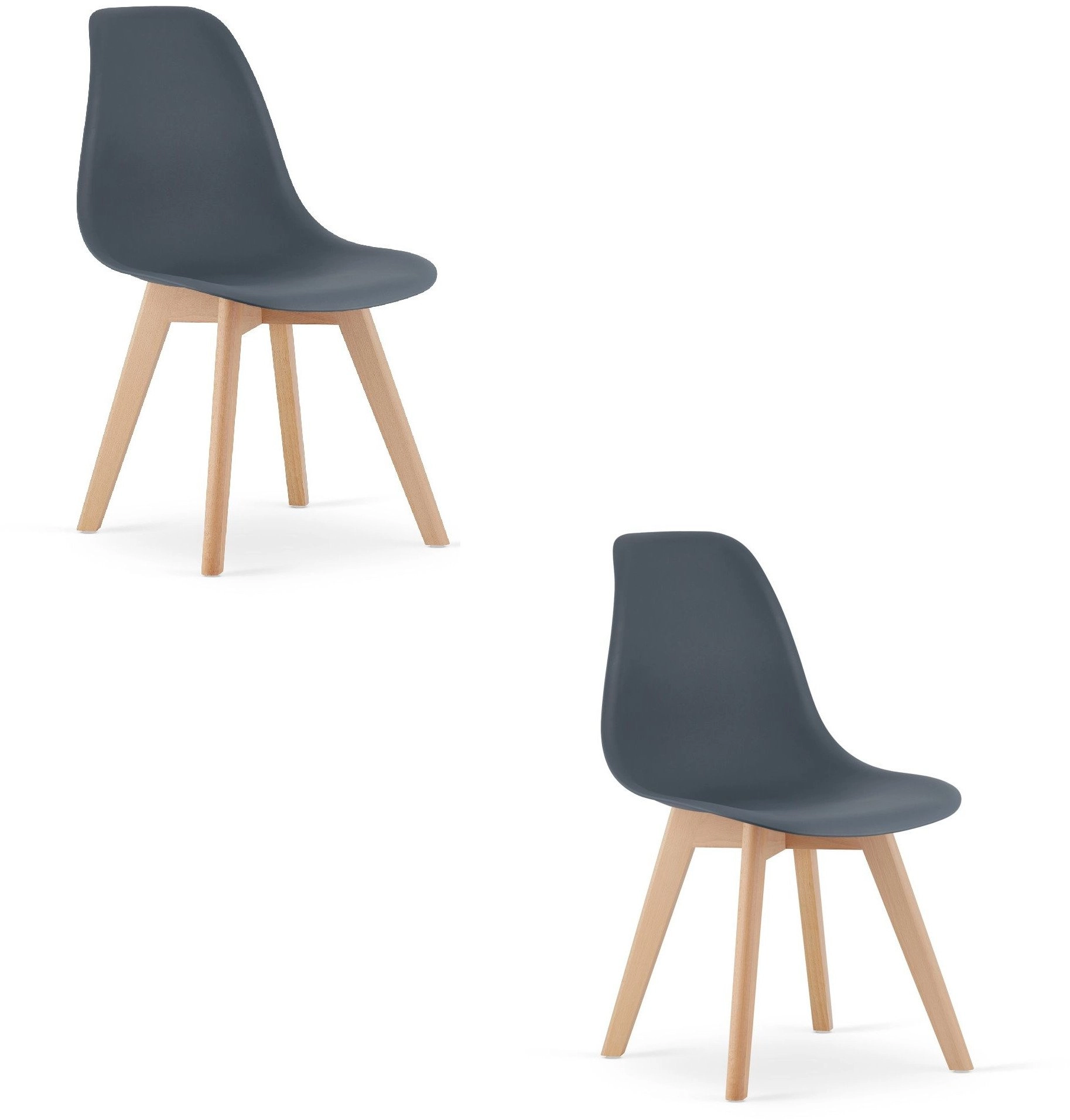 Scandinavian chair graphite set of 2