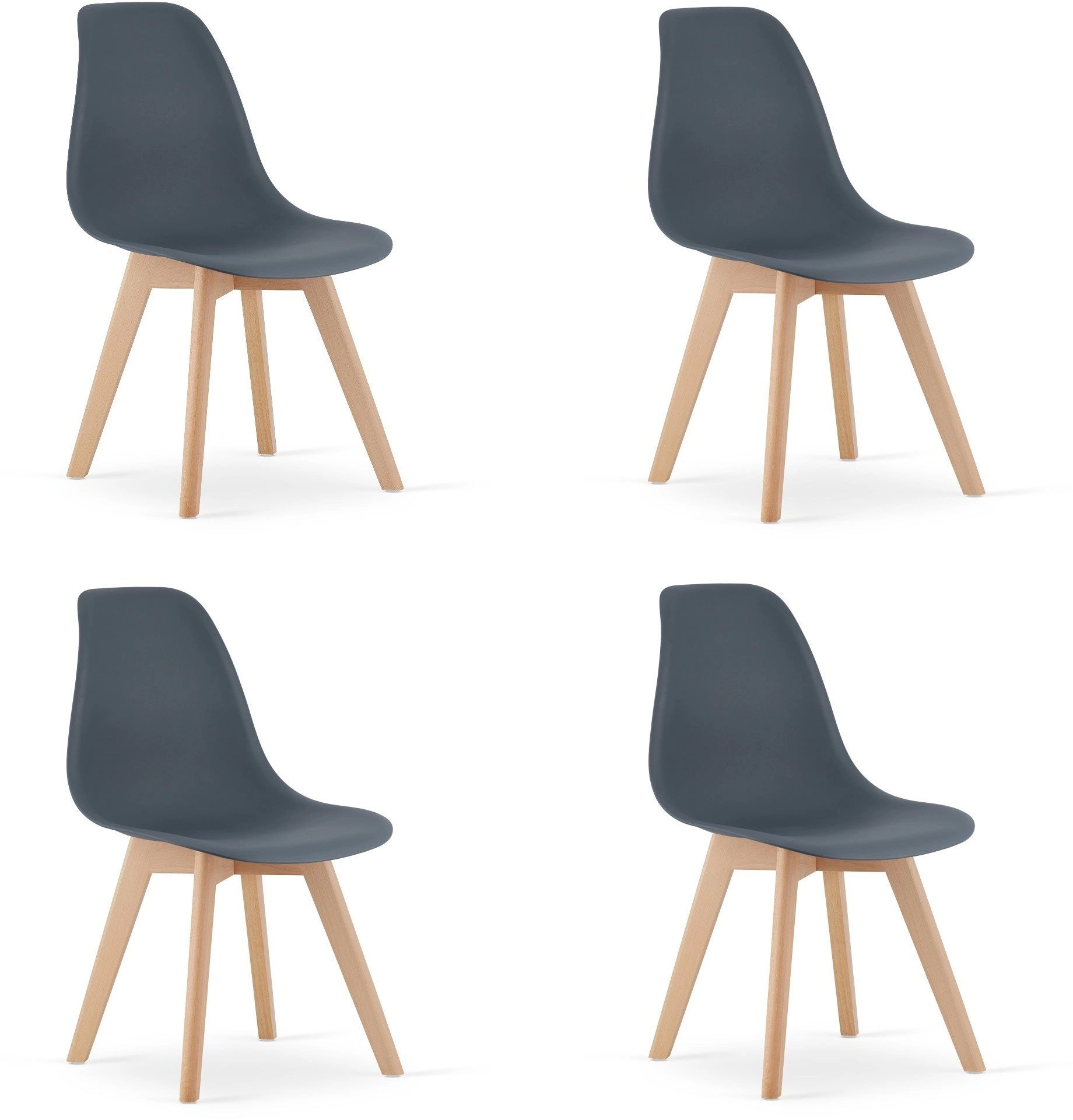 Scandinavian chair  graphite  set of 4