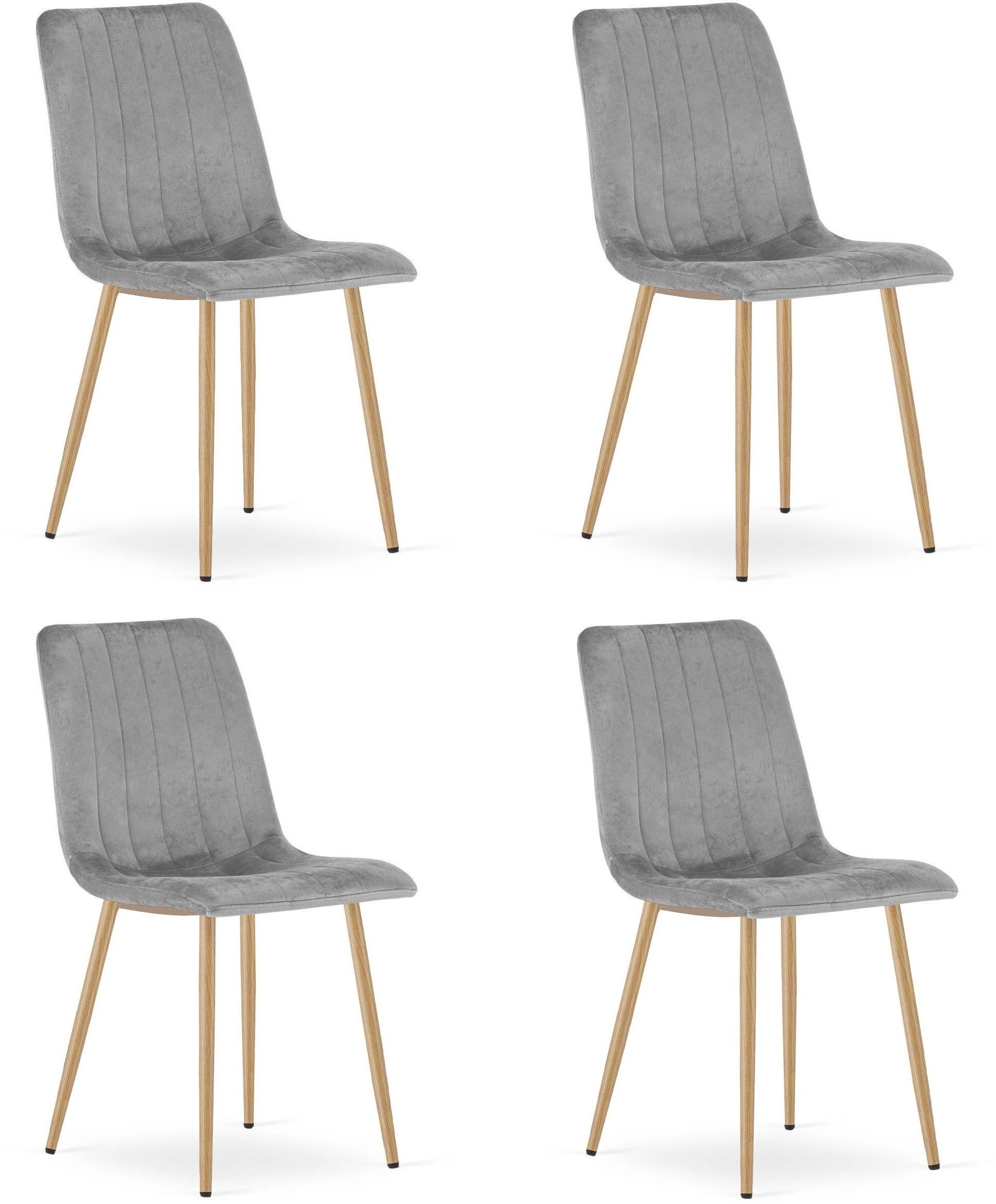 Gray upholstered velvet chair LAVA for