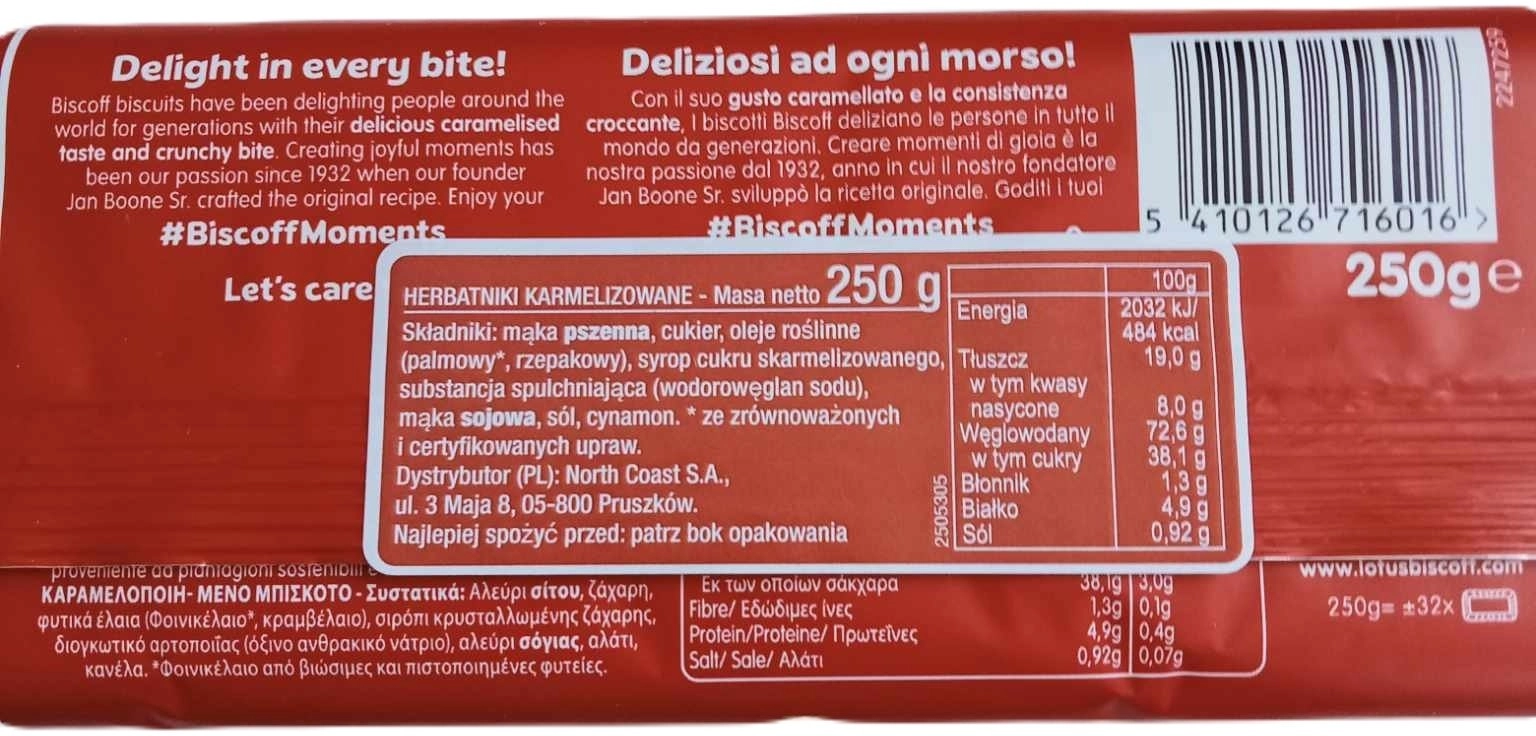 BISCOFF COOKIES 250G ( OR-BI-001-10 5410126716016