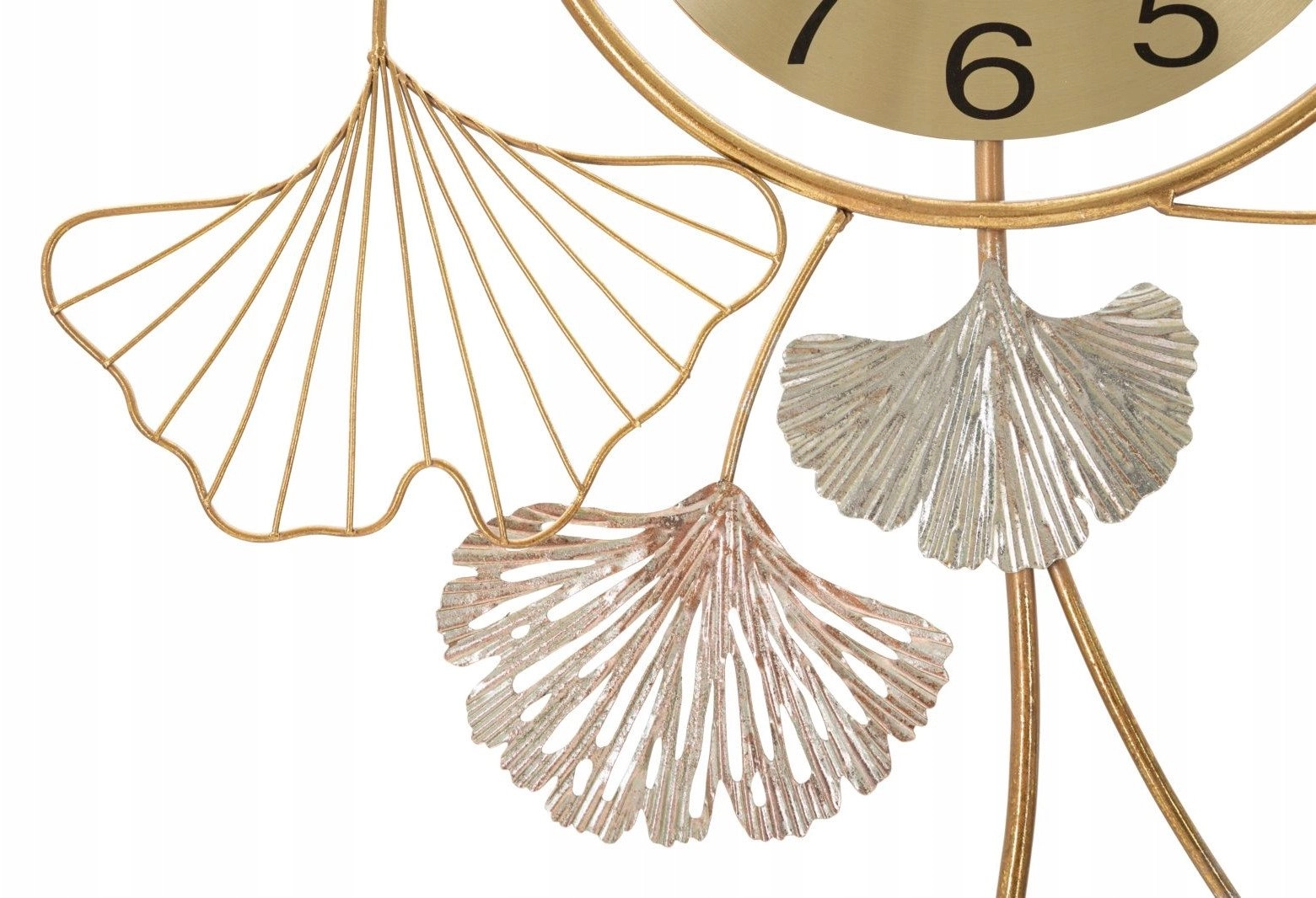 Wall clock with metal decoration LEAVY