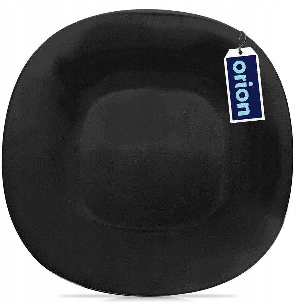 Dinner plate shallow glass black LUNA