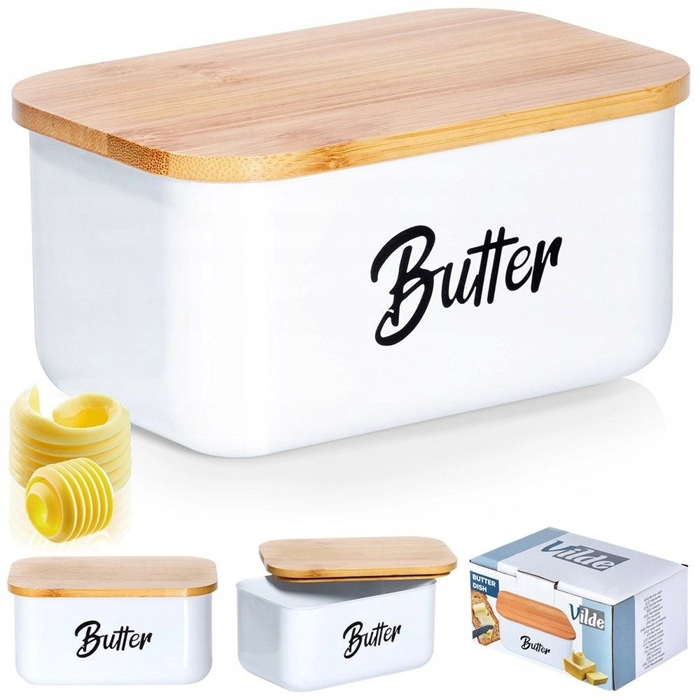 Butter Dish Butter Container Steel White