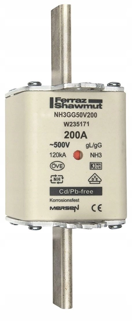 Fuse insert NH 3C 200A 500VAC