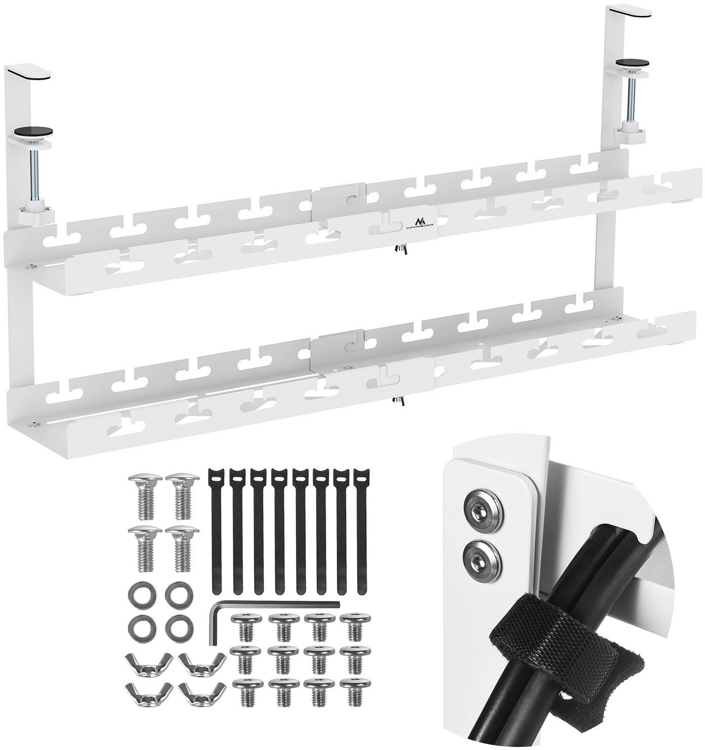 Maclean under-desk cable organizer  max. load