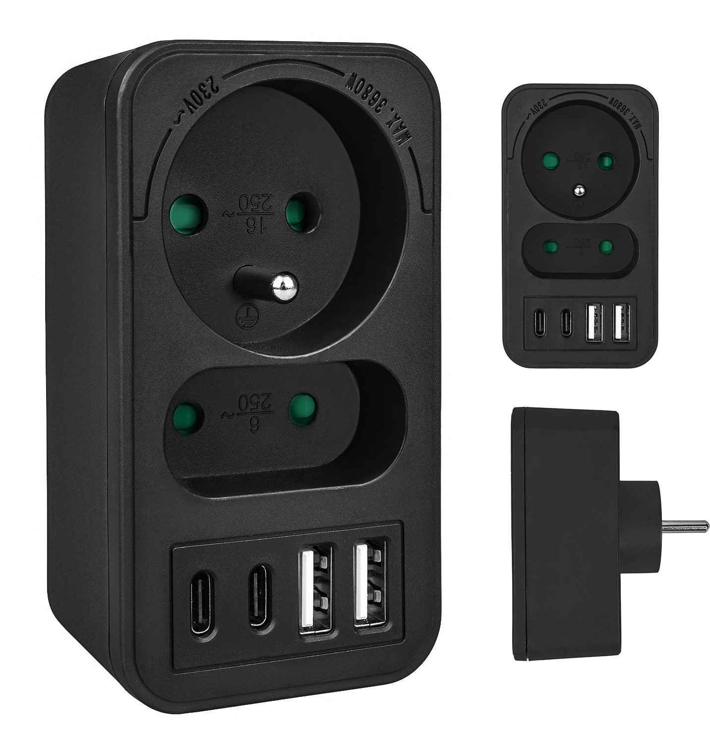 Maclean current socket x2 + 4xUSB