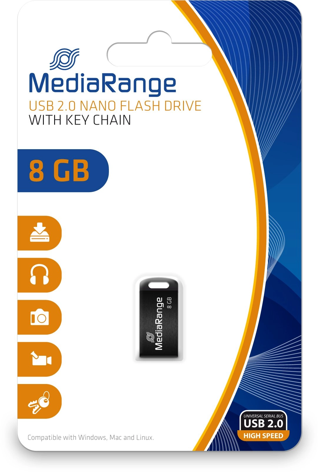 MEMORY DRIVE FLASH USB2 8GB/MR920 MEDIARANGE