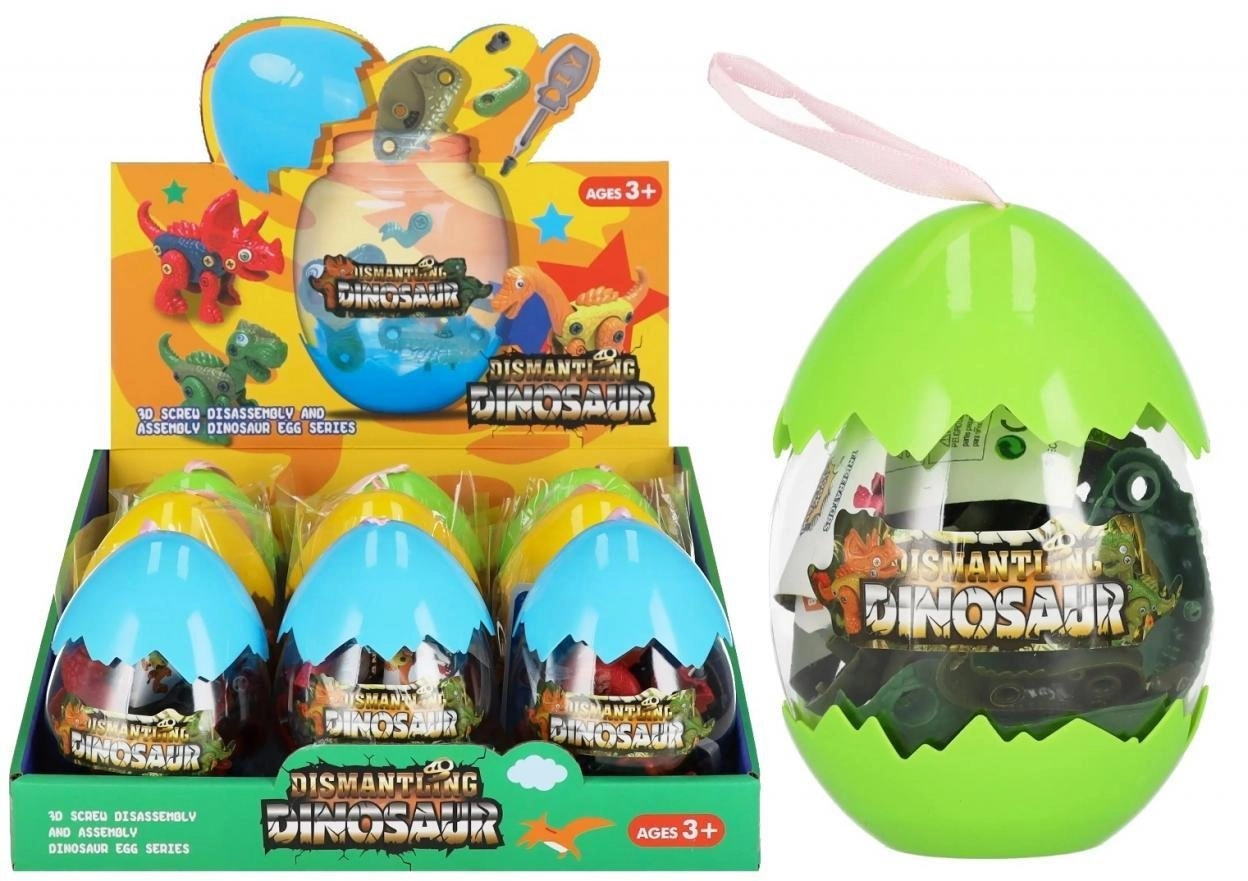 Dinozaur w jajku do skręcania 13cm