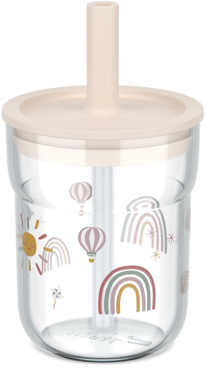 CHILDREN`S GLASS WITH A STRAW MIO