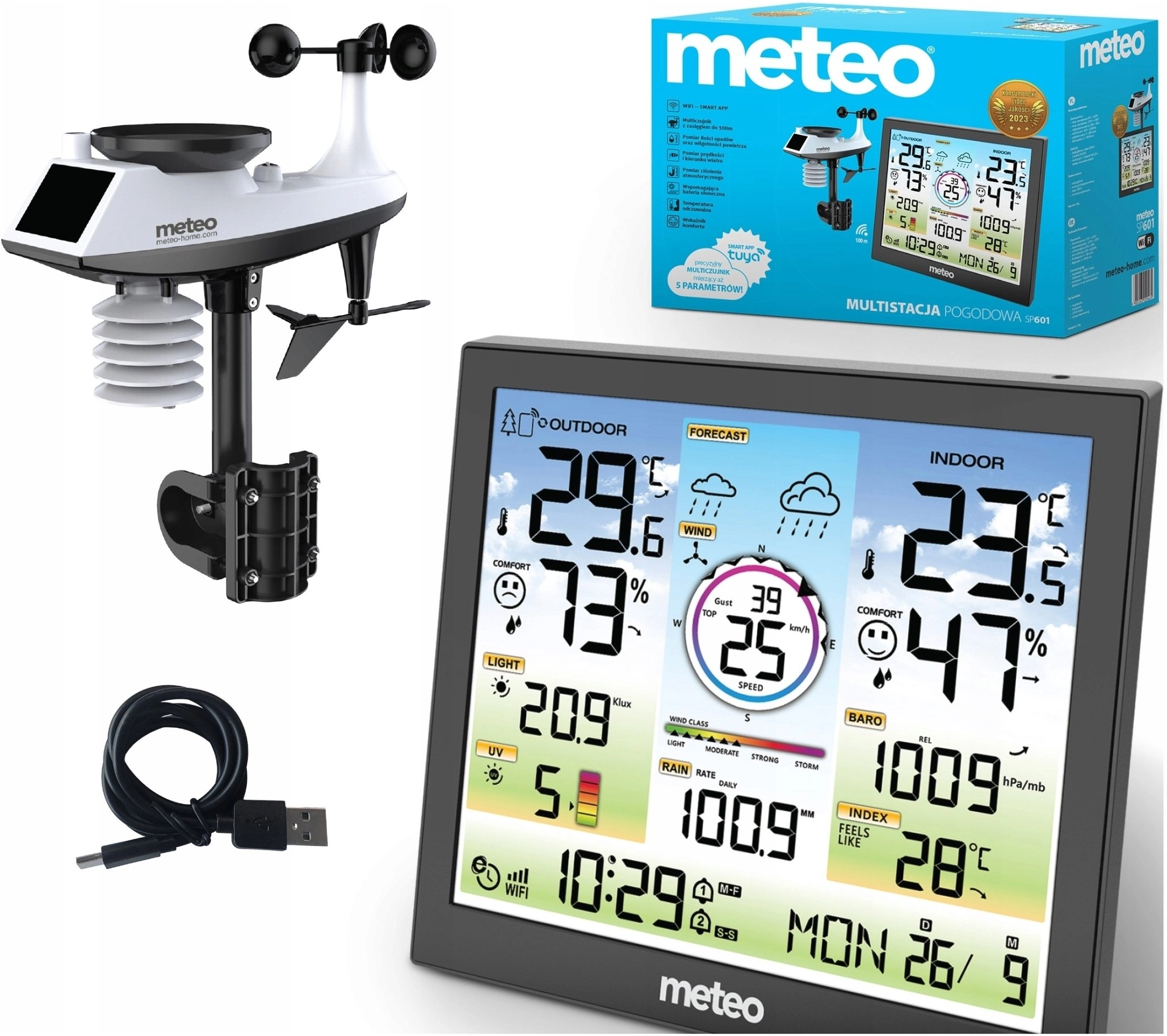 Stacja Pogodowa POGODY Bezprzewodowa METEO Higrometr