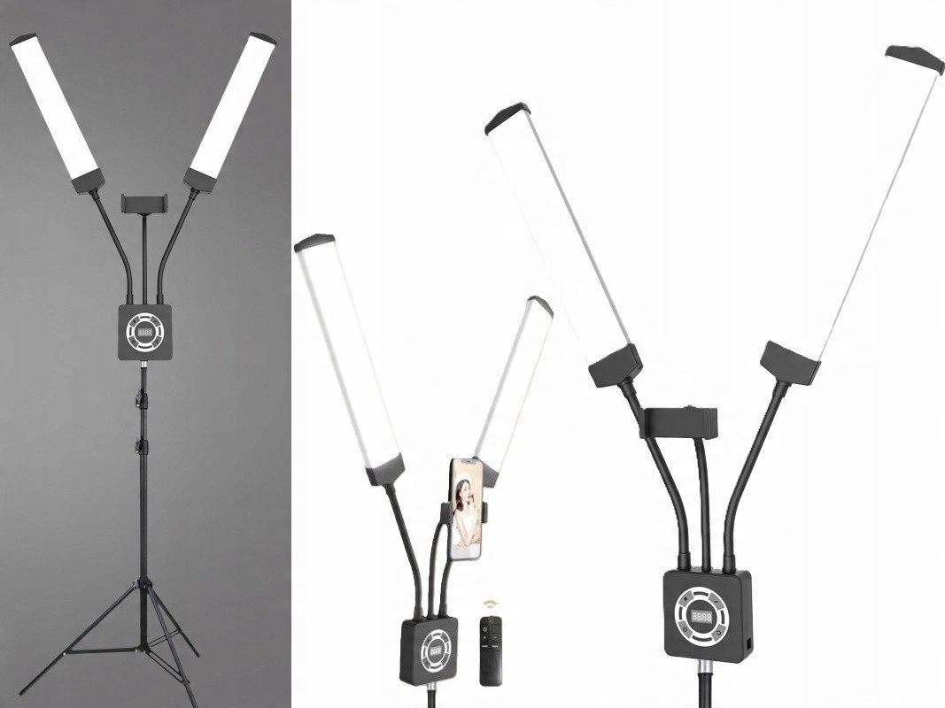 Podwójna Giętka Lampa Led Kosmetyczna Fotograficzna