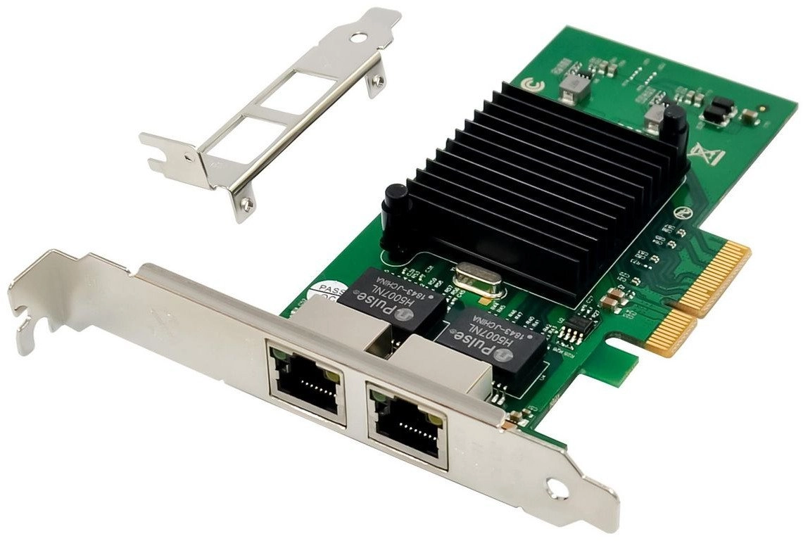Network Card PCIe x1 Intel MC-PCIEX4-82576-D