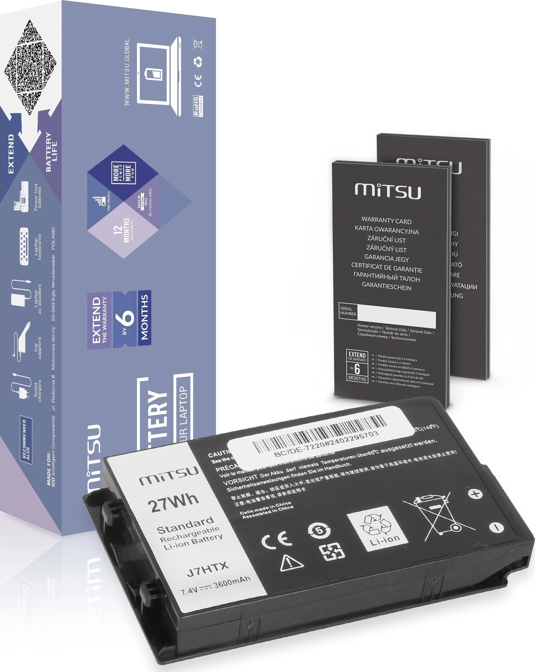 Bateria Mitsu Bateria J7HTX Dell Latitude
