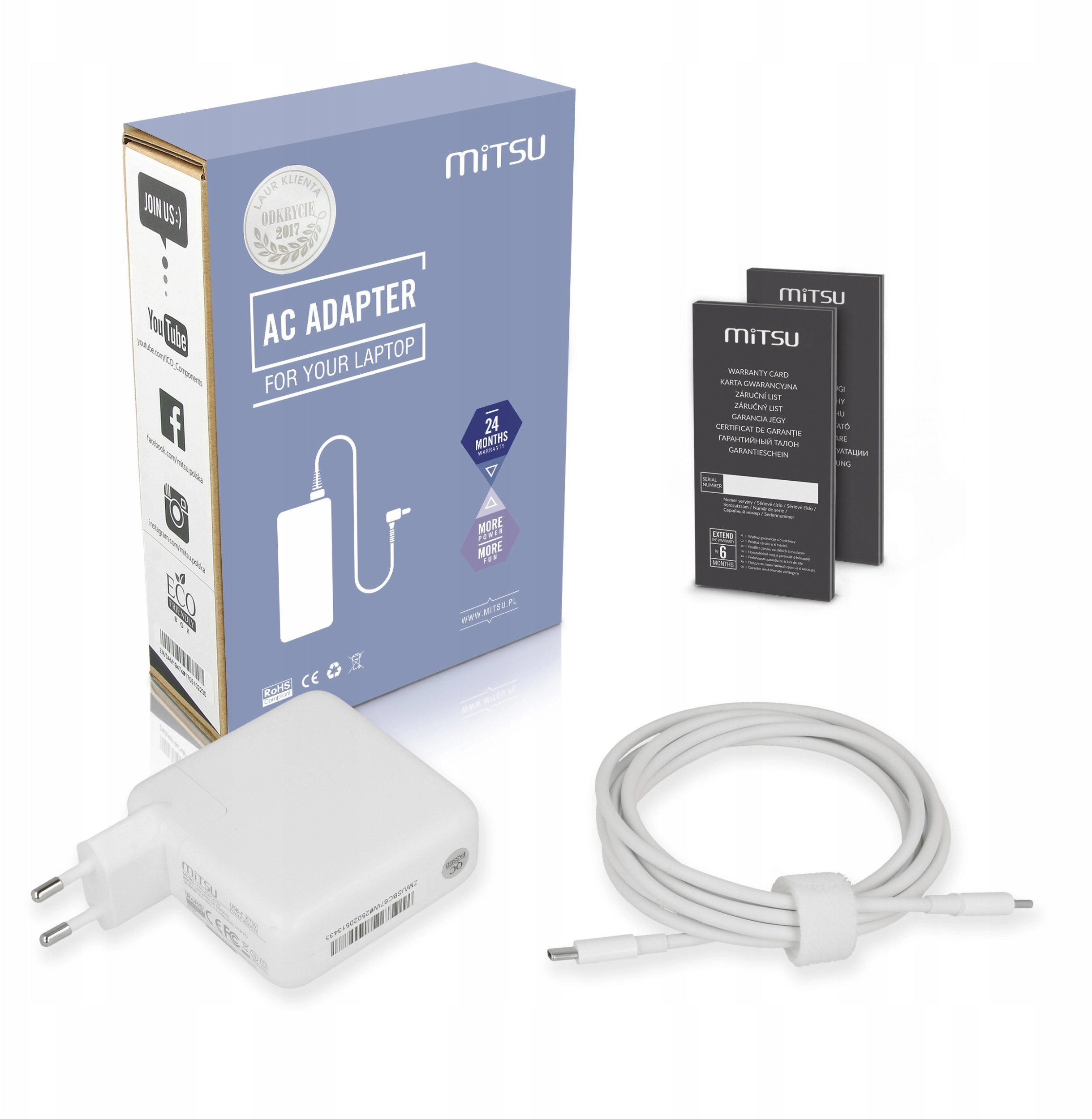 Zasilacz sieciowy Mitsu 67W USB-C  USBC
