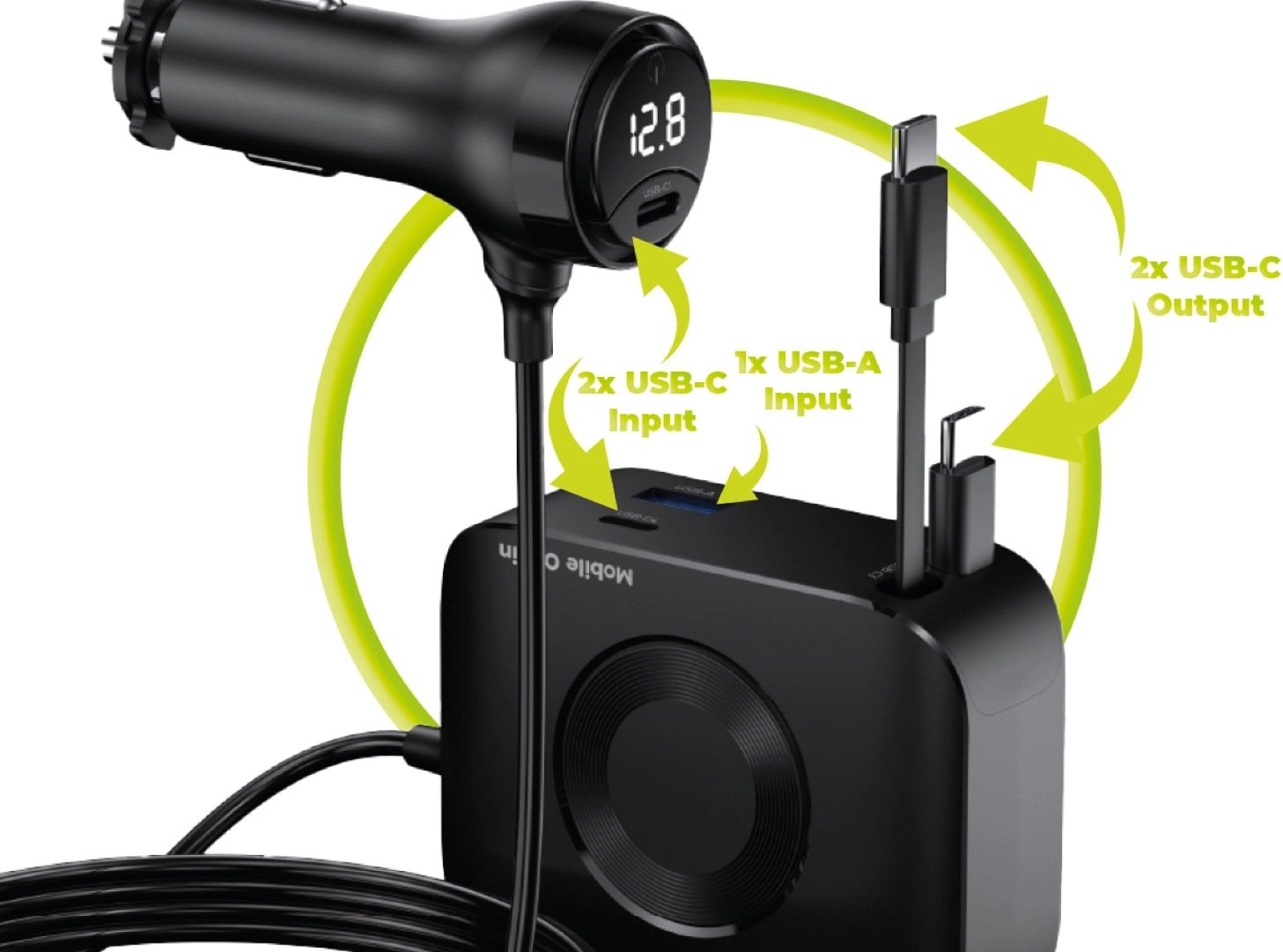Mobile Origin 75W 5in1 Car Charger