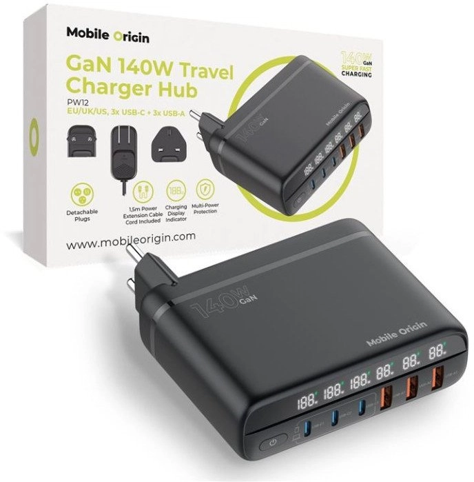 Mobile Origin GaN 140W Travel Charger