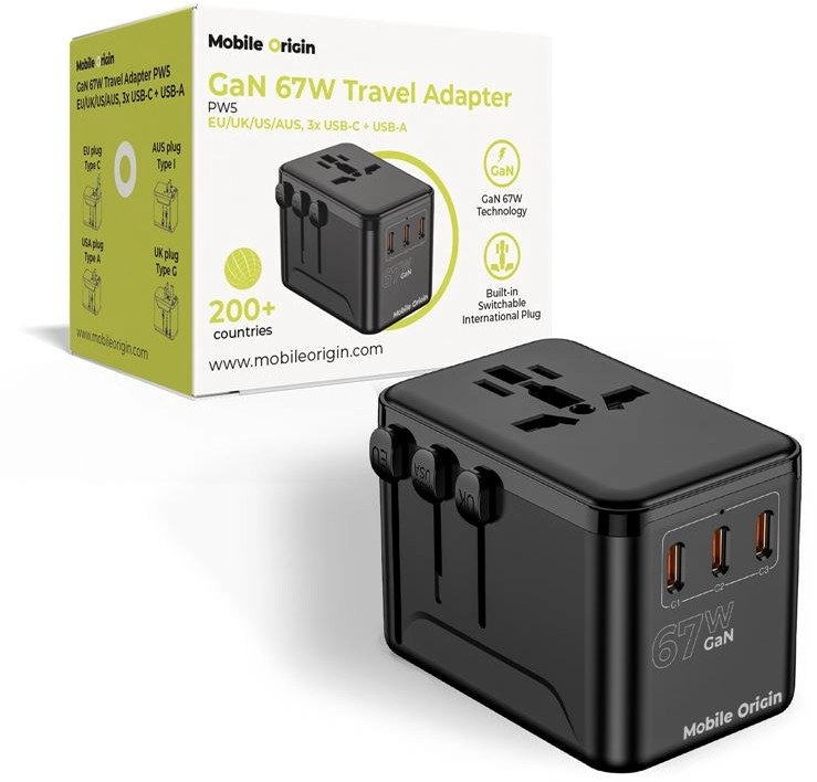 Mobile Origin GaN 67W Travel Adapter