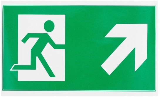 STICKER EXIT UPPER RIGHT 100X180MM 15347401