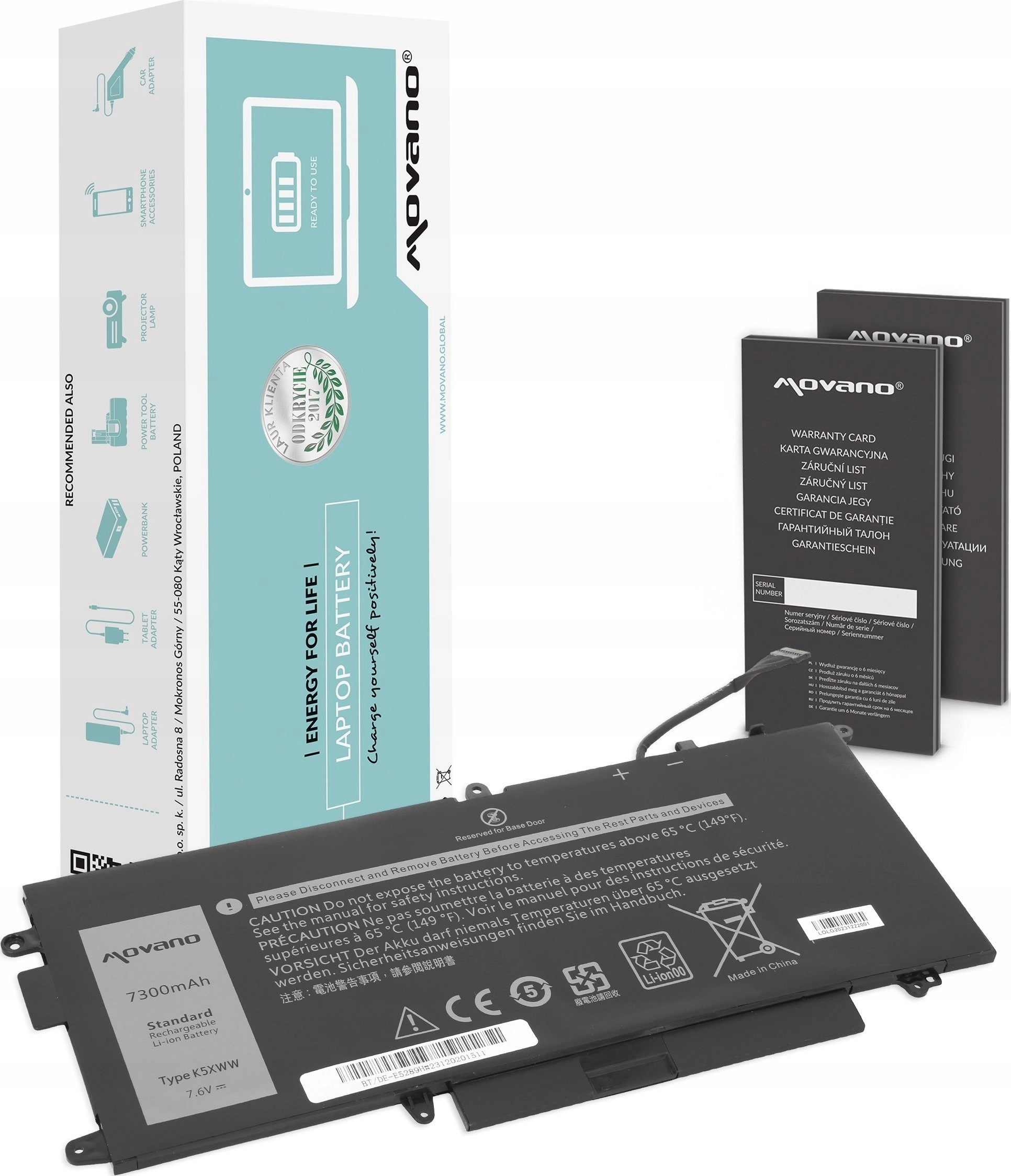 Bateria K5XWW do Dell Latitude 5289