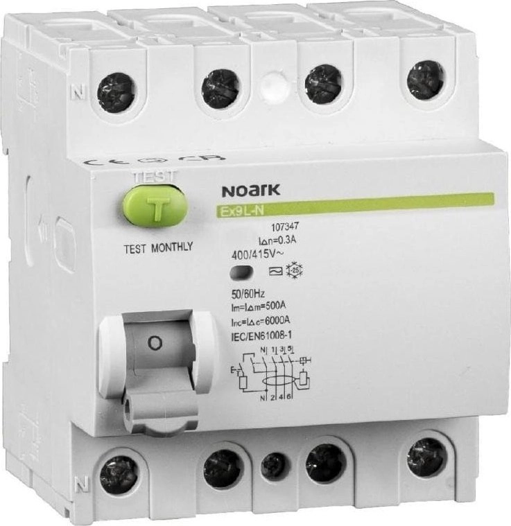 Noark Wyłącznik różnicowoprądowy Noark 108336 6kA