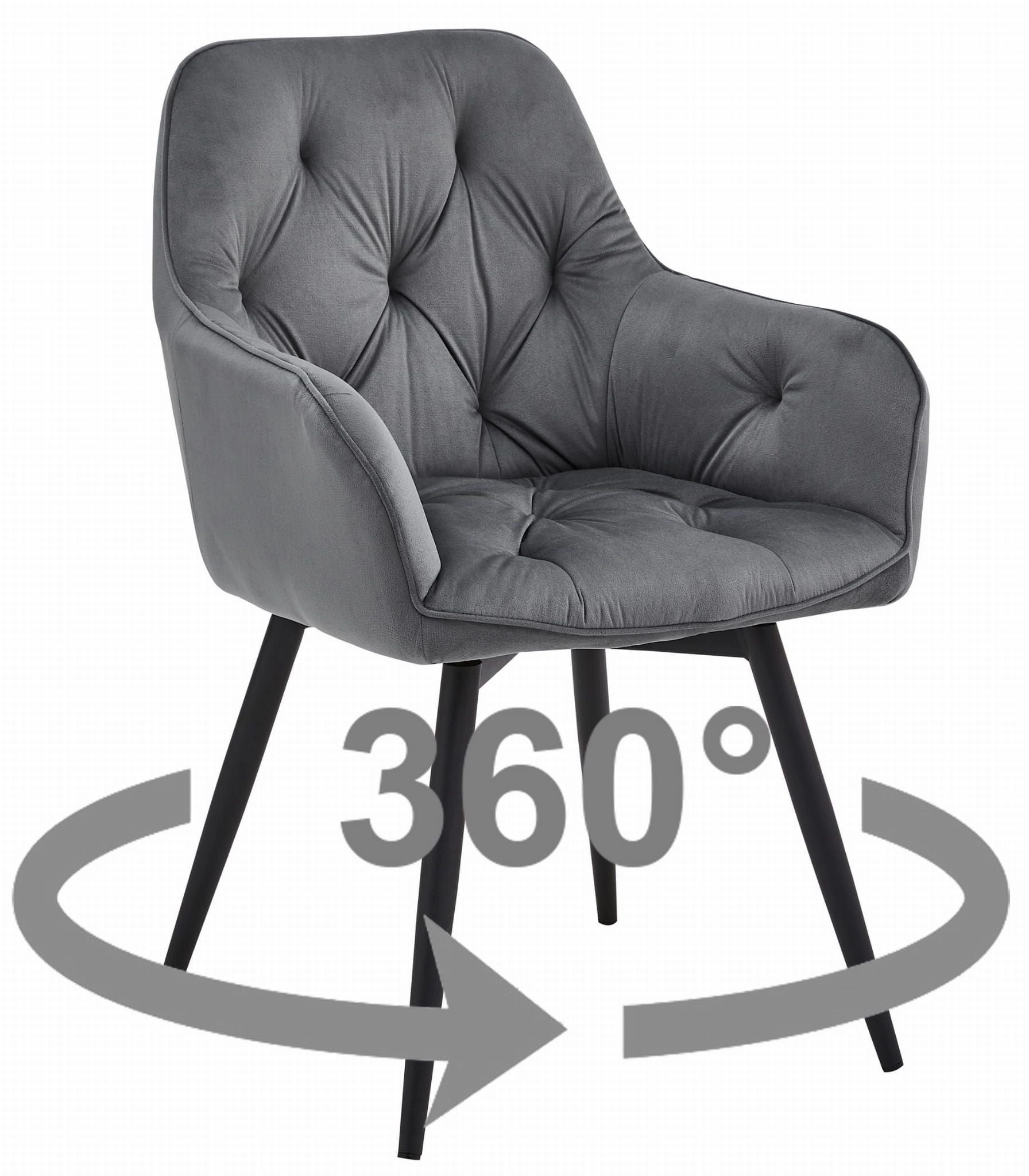OSKAR JORK360 dark gray velor swivel