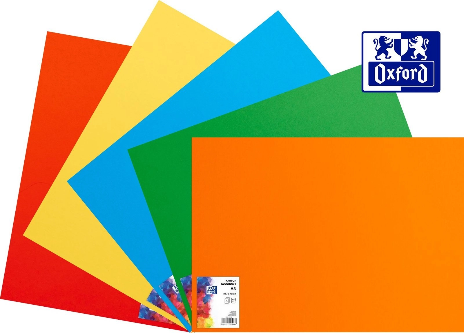 Oxford Karton Oxford A3 160g czerwony