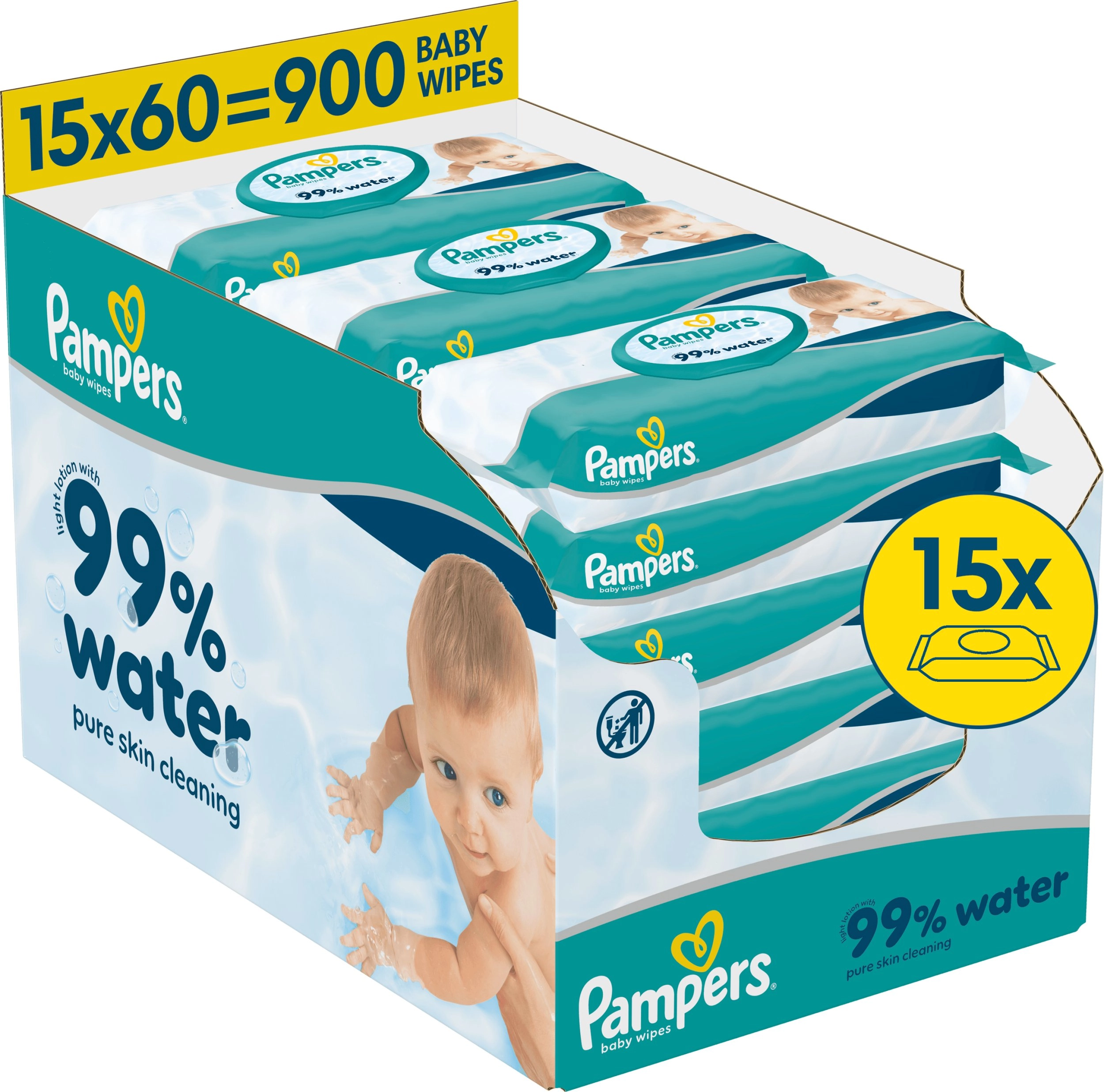 Pampers Aqua Mitrās Salvetes Mazuļiem  15