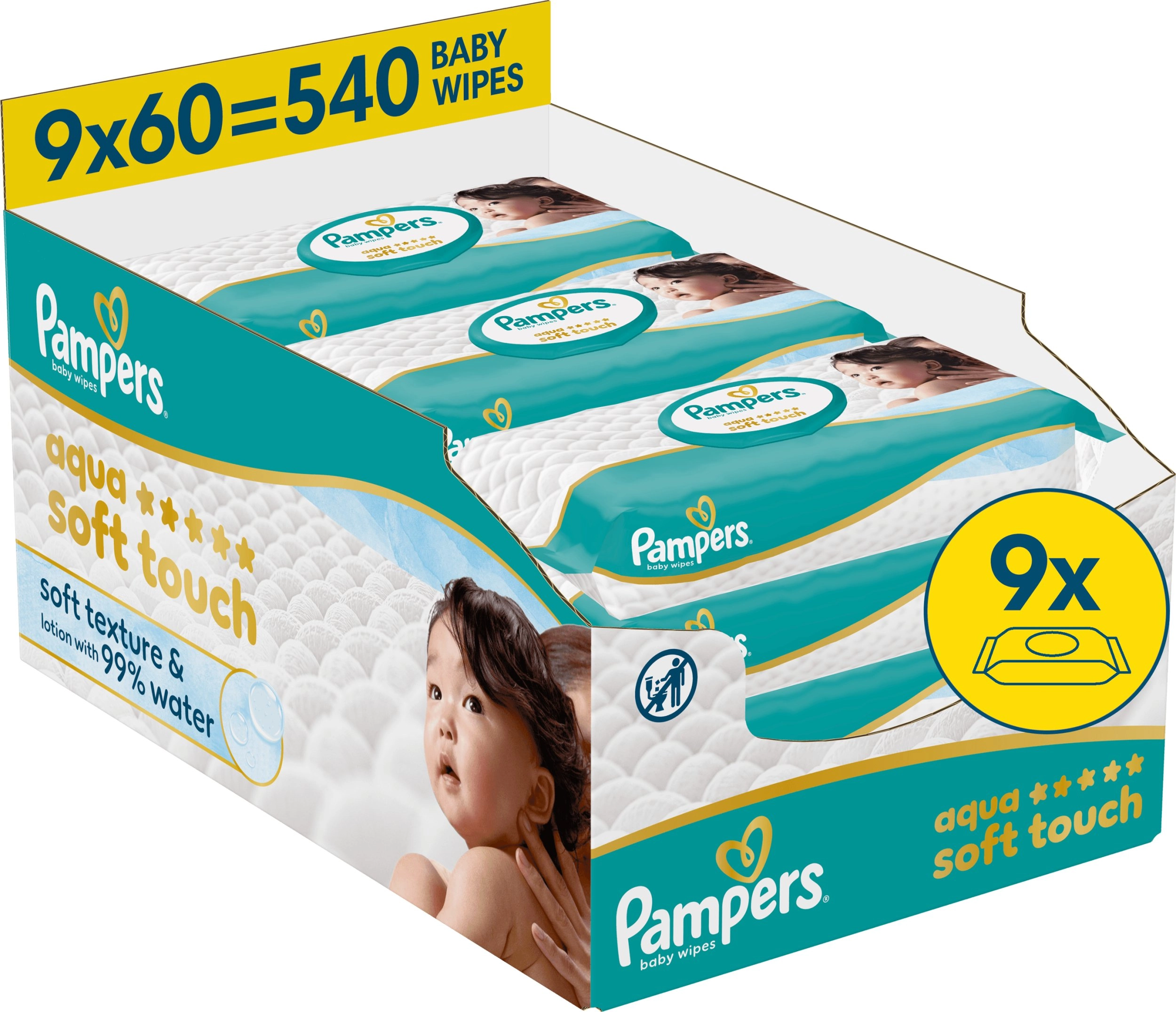 Pampers Aqua Soft Touch Mitrās Salvetes
